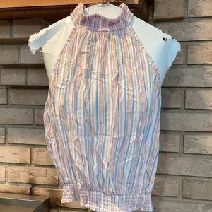 Angie Striped crop Halter Top